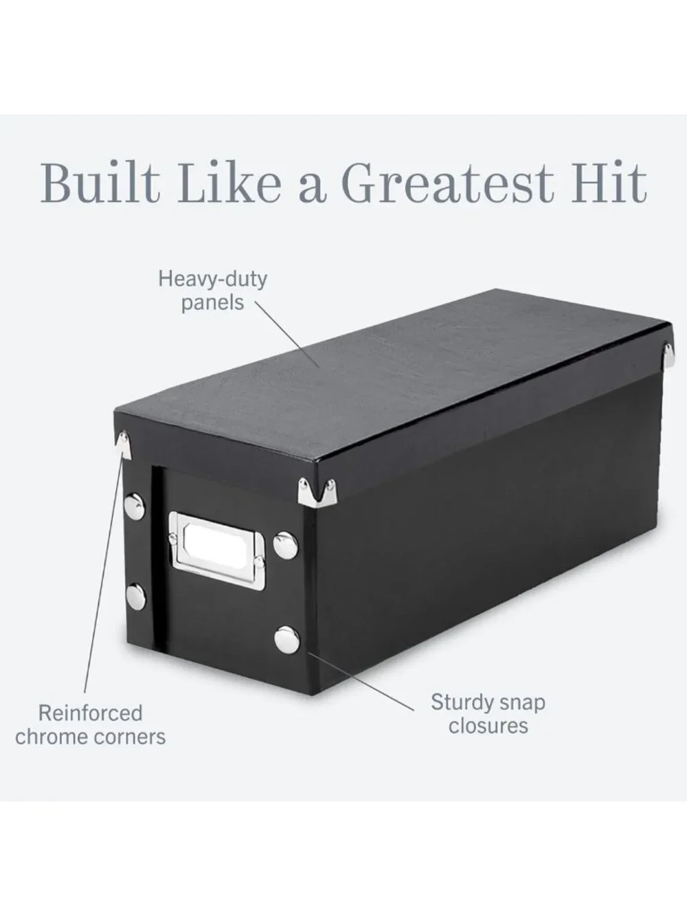 Durable CD Storage Boxes - 2 Pack, Lidded Disc Holders for 52 CDs, Black